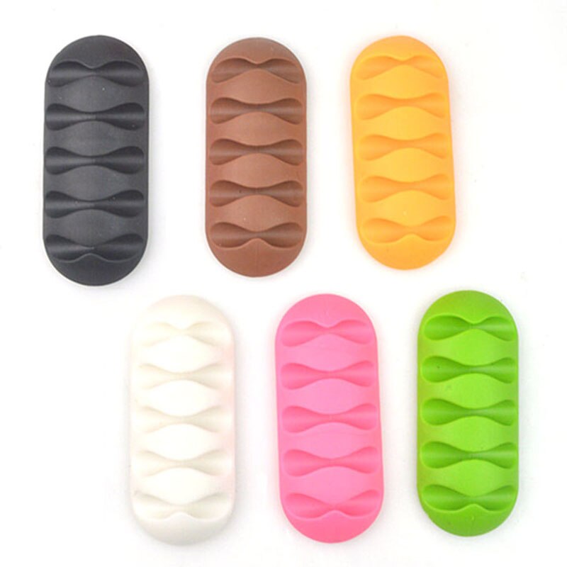 Cable Holder Protector Management Organizer Finishing Desktop Plug Long strip Silicone Wire Retention Clips Power Cord Winder