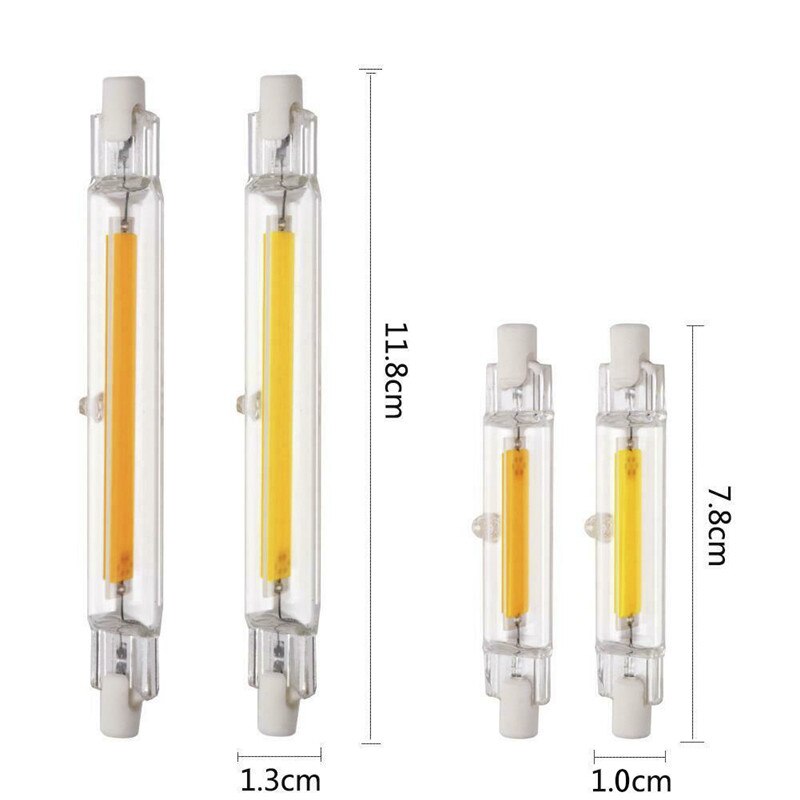R7S Dimmbare COB LED Lampe Birne Glas Rohr für Ersetzen Halogen Licht Spot Licht 78mm 118mm AC110V 230V 6W 10W Energiesparende