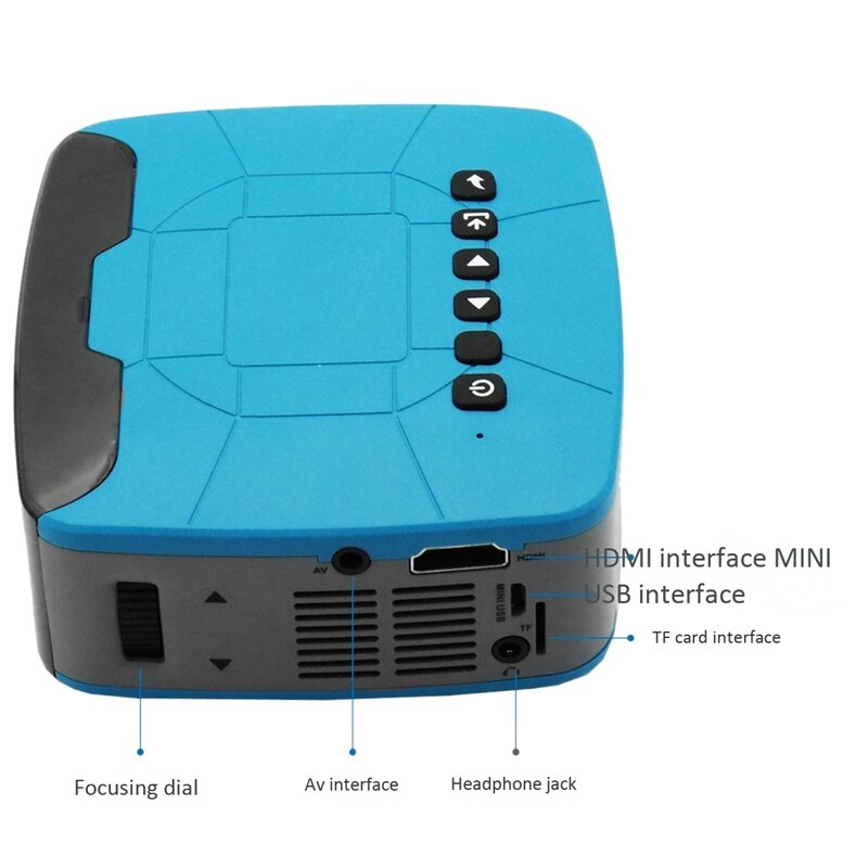 U20 Mini Projectors USB HDMI AV Video Portable Projector for Home Theater Movie Beamer Projector EU Plug