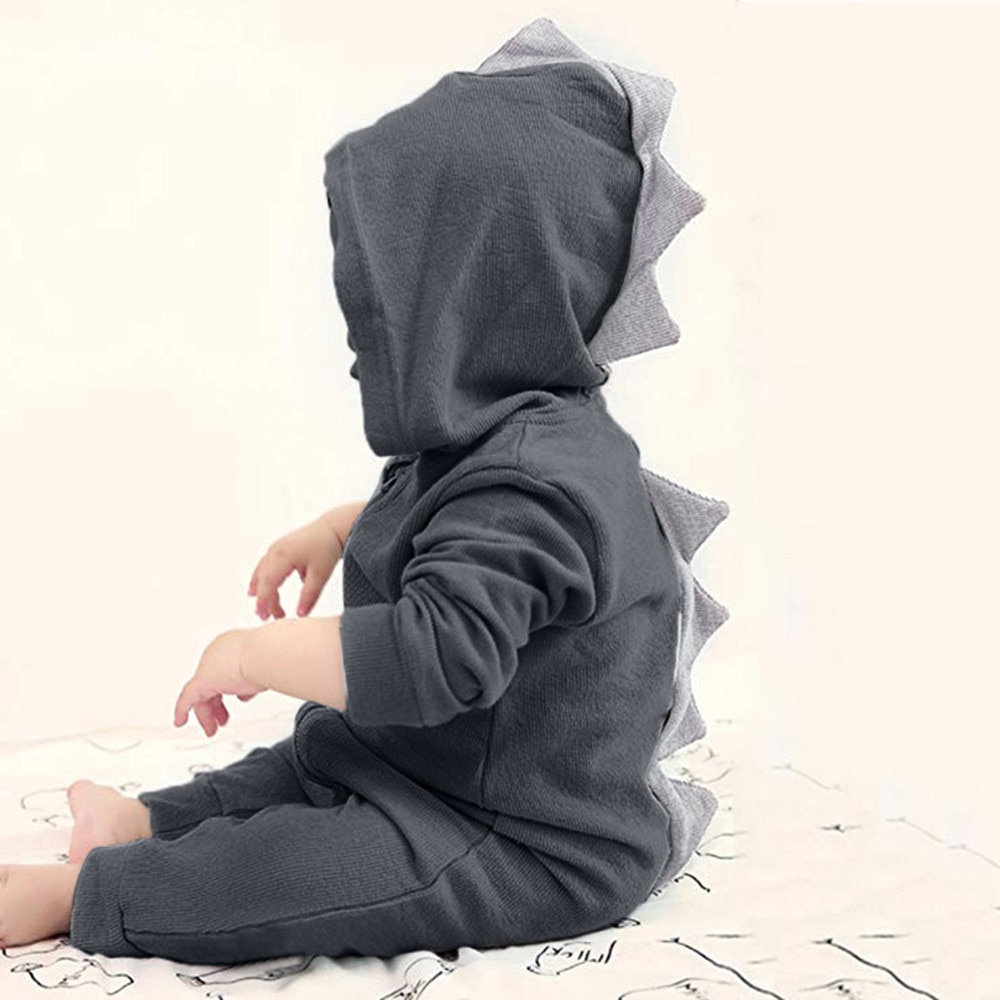 CHAMSGEND Zomer Baby Peuter Baby Meisjes Jongens Dinosaur Hoodie Romper Zip Kleding Jumpsuit 19MAY9 P25