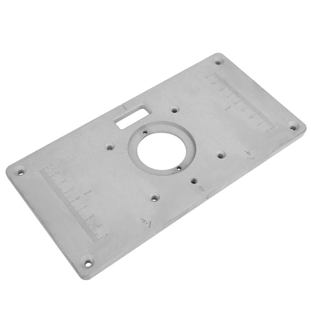 235 x 120 x 8mm aluminium træbearbejdning diy router bordindsatsplade med 4 ringskruer til træbearbejdning fræsebordspladebænke