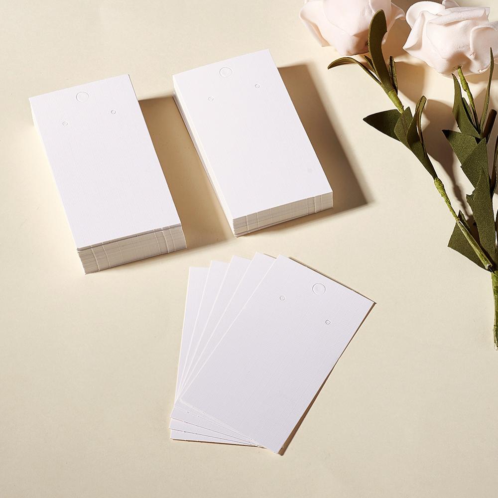 100 st vitt pappers örhängeskort med tre hål örhänge hängetikett smycken display packkort 90 x 50mm