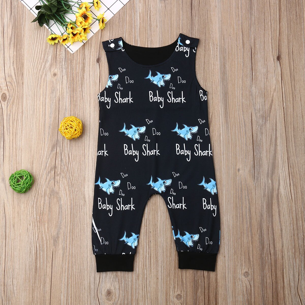 0-24M bébé garçon infantile barboteuse été poisson Animal imprimé sans manches combinaison combishort tenue coton vêtements