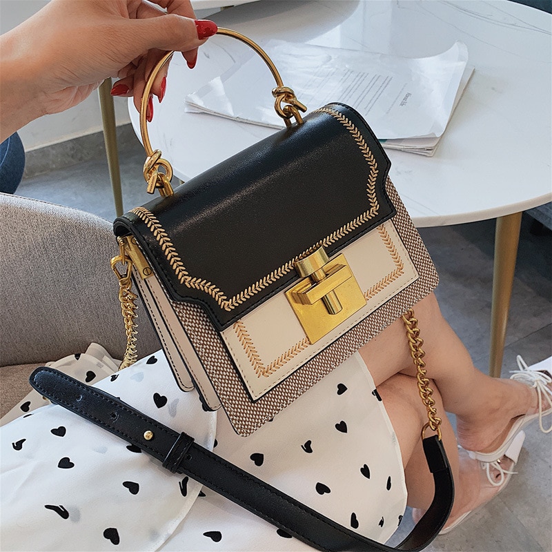 Crossbody väska för kvinnor läder små handväskor för flickor sac a main femme axel plånböcker och väskor rem kedja