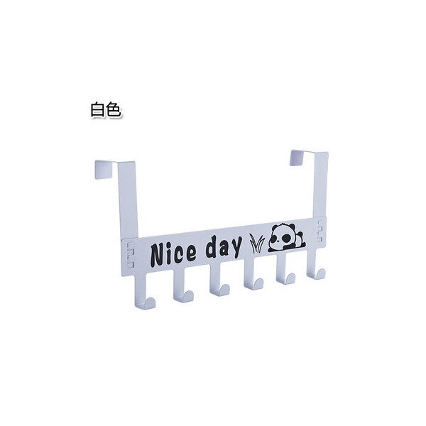 Gancho adhesivo desmontable de incógnito para puerta, gancho para abrigos, dibujos creativos, montado en la pared, colgador para puerta: Blanco