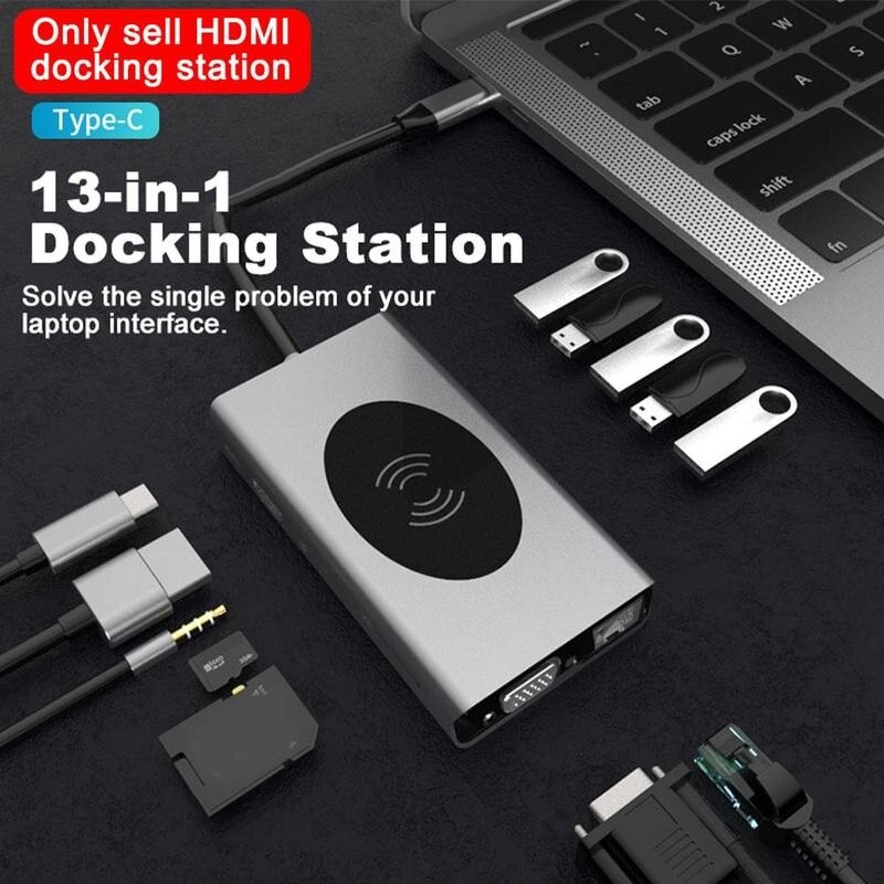 Tipo c hub usb 3.1 tipo-c hdmi docking station portátil tf pd hdmi carregador interruptor hdmi estação leitor sd sem fio docking i1a1