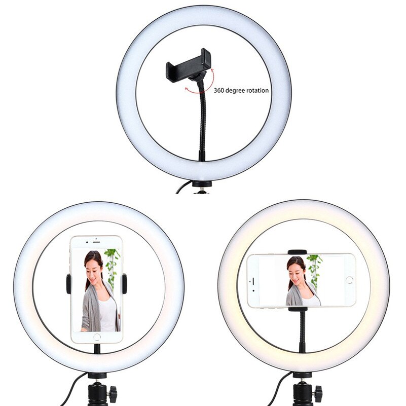 10IN Led Selfie Ring Licht Studio Fotografie Foto Ring Vullen Licht Met Statief Voor Smartphone Make Video