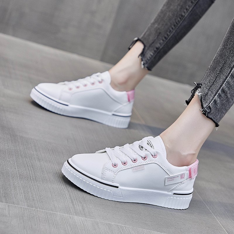 Breathable thick soled shoes women's sports shoes women's leisure student running shoes Girls All-match flat sneakers