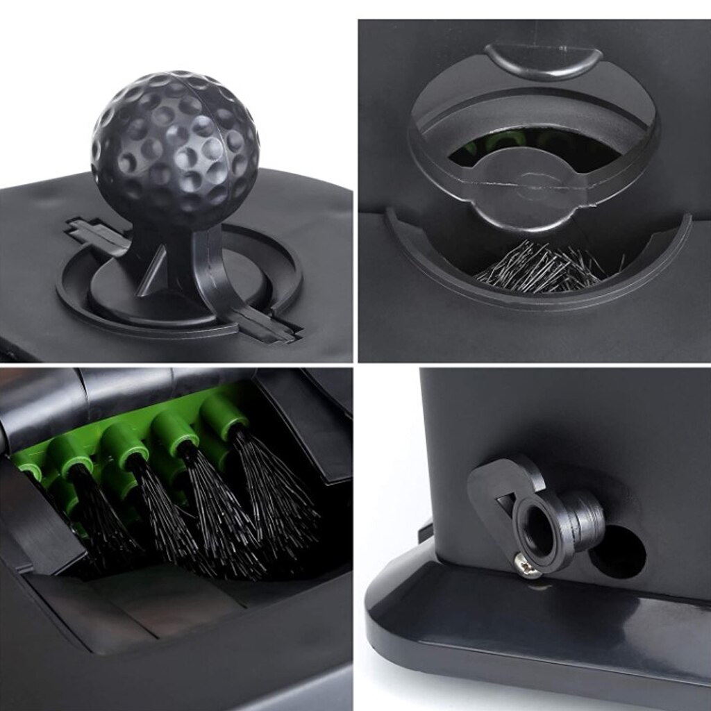 Universal Golf Club & Golf Ball Washer Golf Cart Ball Cleaner Tool Premium Cleaning Device Machine with Pre-Drilled Mount
