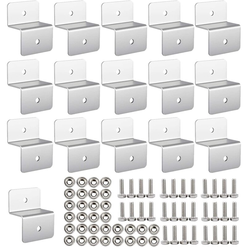 4 Sets Solar Panel Z Brackets Mount Mounting Set RV Boat Off Grid Roof (16 Units)