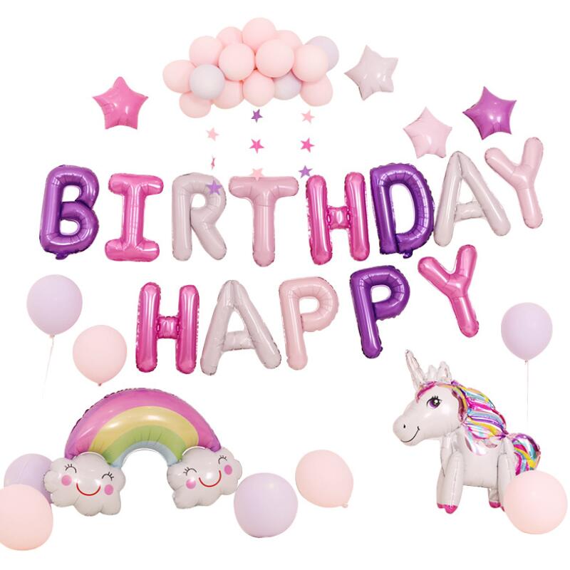 Børns fødselsdagsfest dekoration tegneserie dyr form fødselsdag ballon sæt baby shower dekoration brev ballon