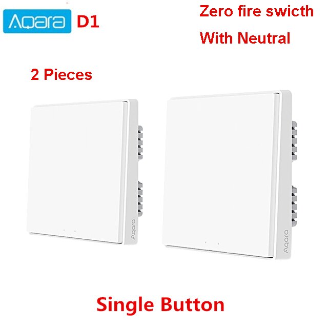 Interruptor de pared Aqara ZigBee Smart Zero Line Cable de fuego Control remoto inalámbrico interruptor de pared sin Neutral para la aplicación mihome: 2X With Neutral 2Key