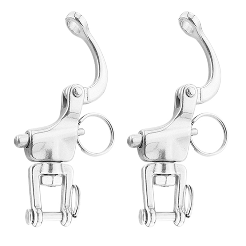 2PCS 316 Stainless Steel Swivel Shackle Quick Release Hook for Rock Climbing Diving Marine Hardware: Default Title