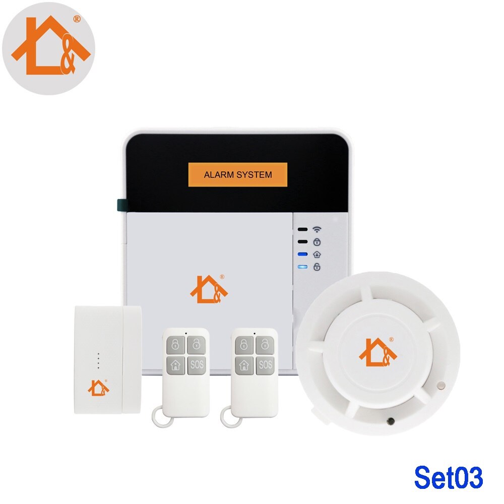App CE LCD Wireless GSM Alarm Keypad Security Alarm System With Pir Motion Sensors: Set03