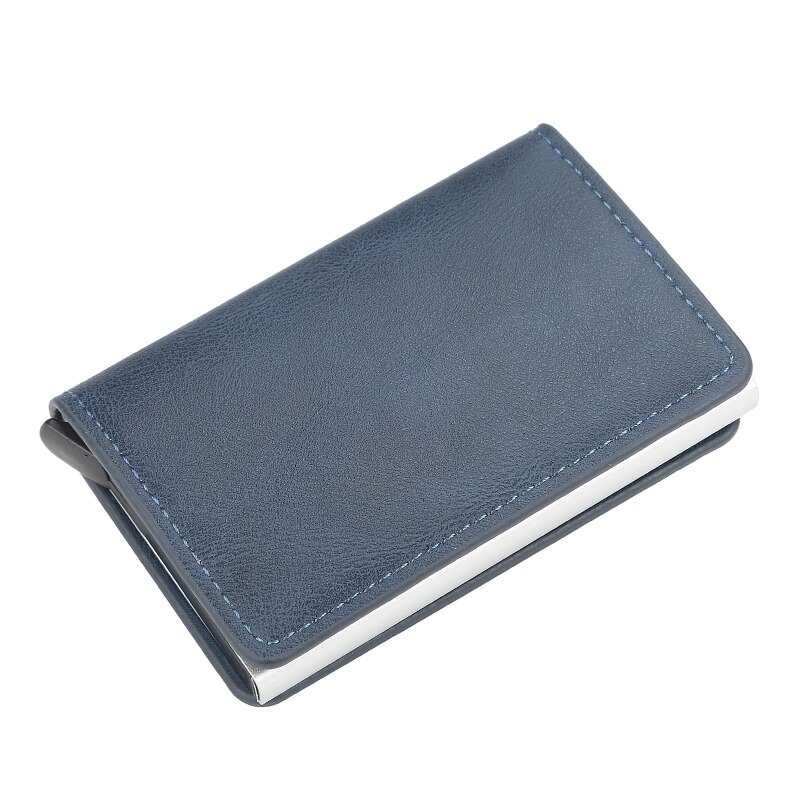Aluminium Metal Credit Business Mini Card Wallet 2022 Man Vrouwen Smart Wallet Visitekaarthouder Rfid Portemonnee: blue