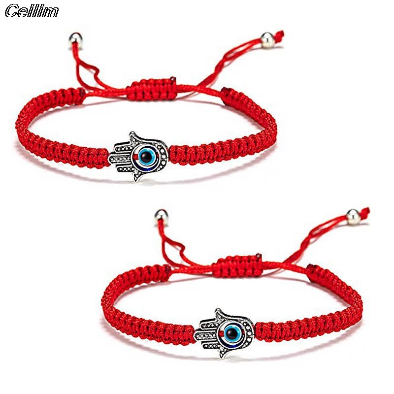 2Pcs 7 Knots Red String Couple Bracelet For Protection Eye Good Luck Amulet For Success And Prosperity Friendship Bracelet: 2pcs style g