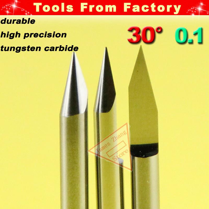 10pcs Carbide PCB 30 Deg 0.1mm V bits Engraving Bit Tungsten tools Engrave Wood Acrylic PVC Metal tool Diameter 3.175 # J3.3001