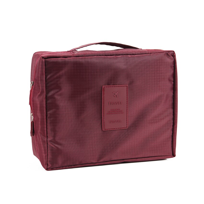 Neceser Rits Beroep Vrouwen Make-Up Tas Cosmetische Tas Beauty Case Make Up Organizer Toilettas Opslag Reizen Wassen Pouch: Wine red