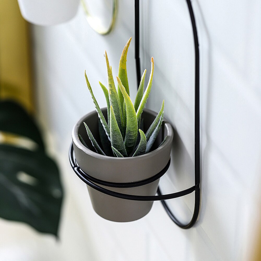Maceta de hierro de estilo nórdico para decoración del hogar contenedor de maceta geométrica colgante para pared para Oficina Decoración de ventanas