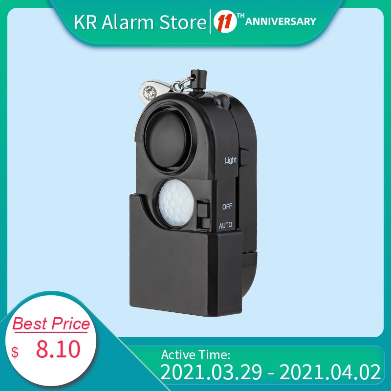 Campingresor pir infraröd rörelsedetektor larm sos portable mini 120db säkerhet anti stöld anti pervert ficklampa