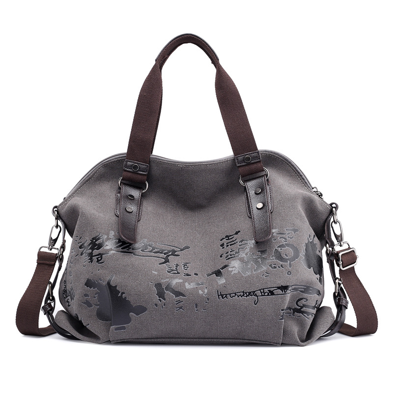 Canvas Tassen Voor Vrouwen Mode Graffit Toevallige Handtas Grote Capaciteit Canvas Schoudertas Crossbody Tassen 2022 Sac A Main muje: Gray1