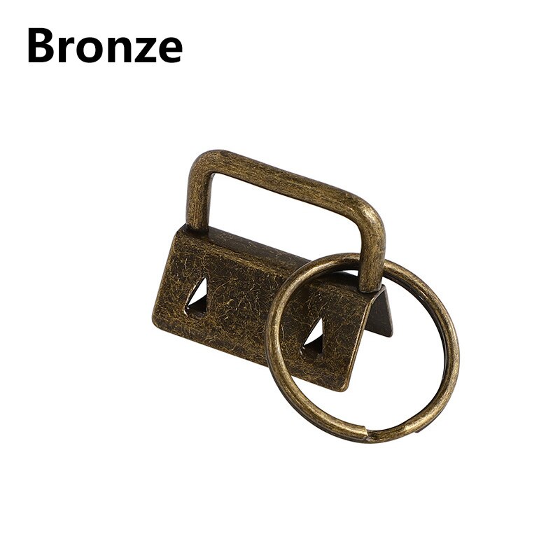 10 stk nøglefob 26mm nøglering splitring til armbåndsarmbånd bomuldshale klip hardware tilbehør: Bronze