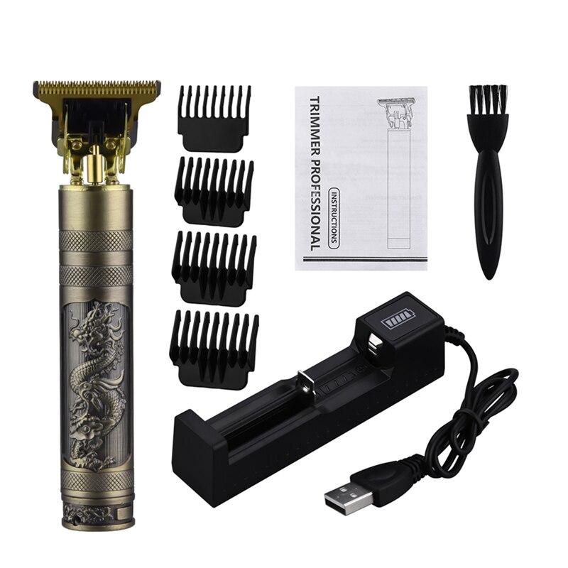 Profesjonalna maszynka robić włosów bezprzewodowy smok mężczyźni przycinarka akumulatorowa maszyna robić golenia brody elektryczna maszynka robić golenia z łysiną głową budda: Dragon