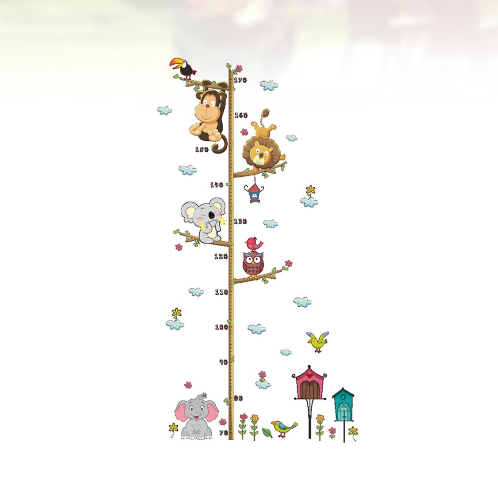 1PC DIY wymienny kreatywny skórki i kij kreskówka ogród zoologiczny miarka wzrostu ze zwierzętami naklejki ścienne naklejki ścienne