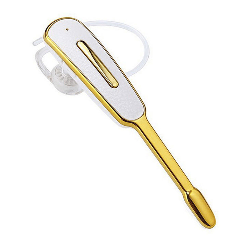 1Pcs Bluetooth Headset V4.0 Earpiece 24H Talk Time Wireless Handsfree Earphone With CVC4.0 Noise Cancelling Mic for Phones: Gold