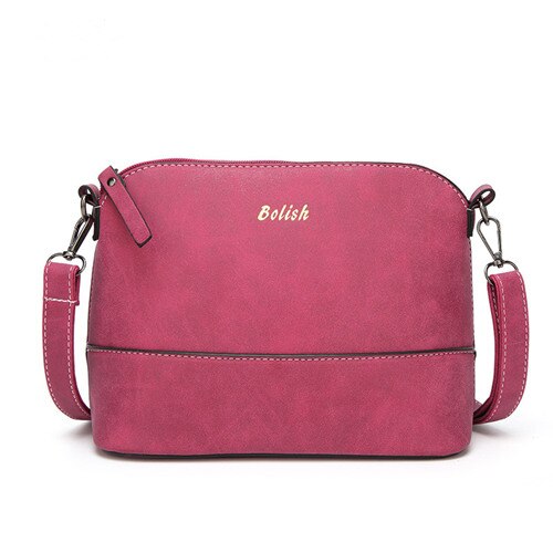 Bolish Jahrgang nubuk leder frauen schulter tasche kleine Hülse tasche Frühling Lässige Umhängetaschen: rose