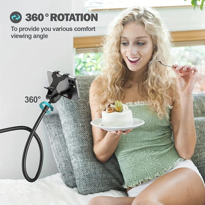 Soporte para teléfono móvil de 138cm con mango, soporte de escritorio, soporte de extensión para mesita de noche, soporte en espiral , soportes rectos