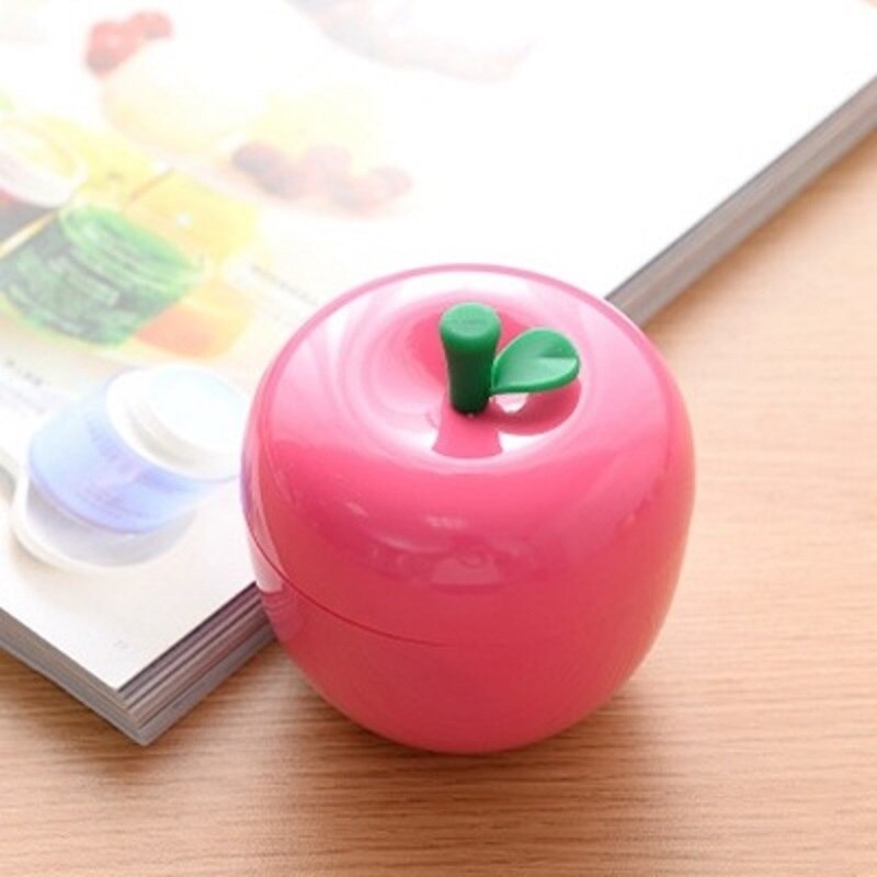 10 Stuks Fruit Vork Fruit Mini Plastic Kids Fruit Stok Apple Doos Menselijk Vormige Lachend Gezicht Voedsel Lunchbox Accessoires: pink