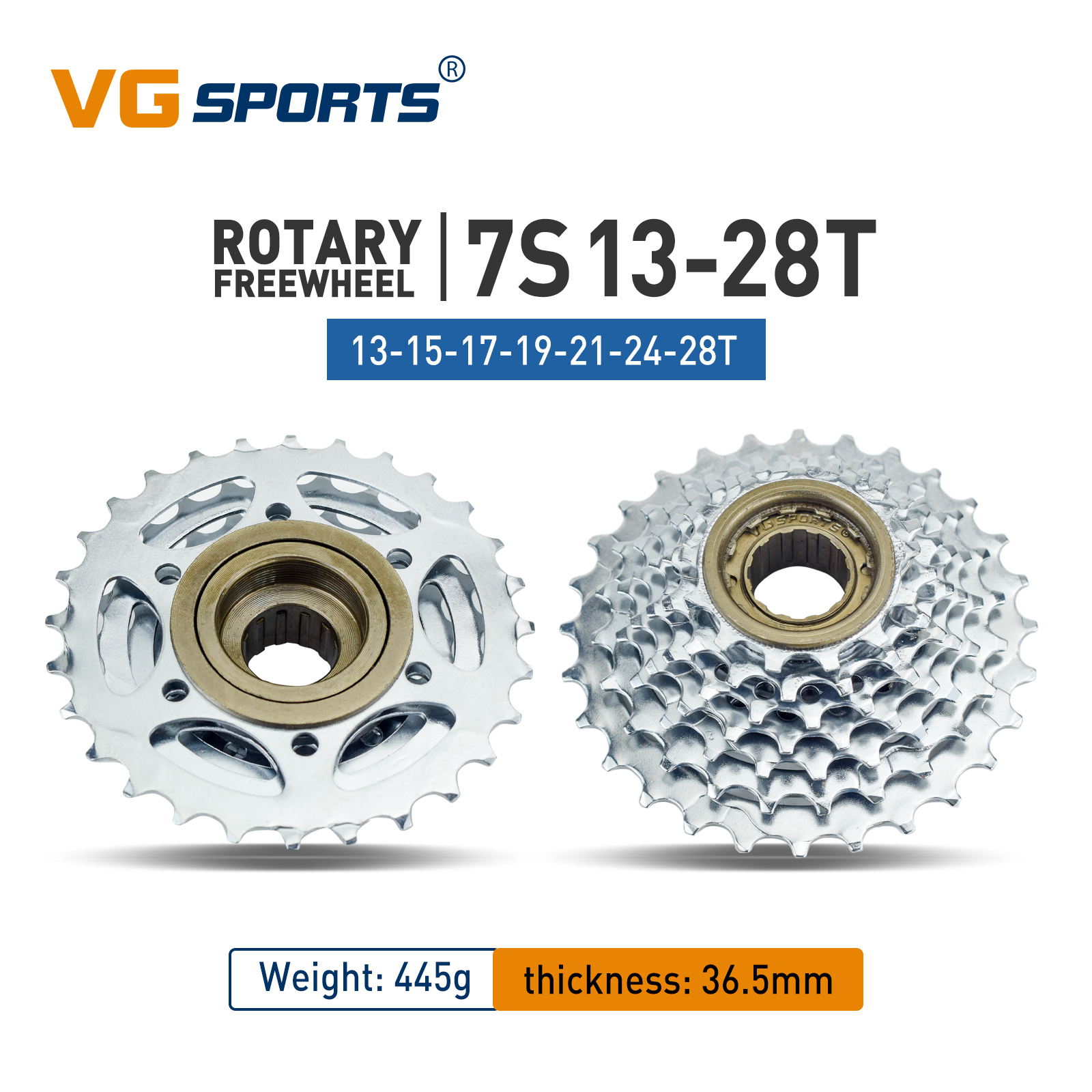 VG Sportfiets Tandwiel 5/6/7/8/9/10/11 Speed Draad Vrijloop 14-28T 13-28/32T 11-32/36T Tandwielen Compatibel met roterende Hub: Geel