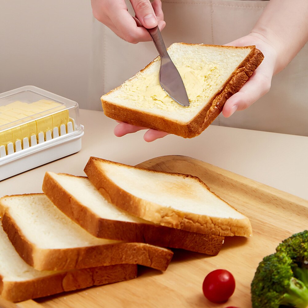 Beurrier en plastique avec couvercle, garde-beurre, récipient de stockage, coupe-tranche, idéal pour le rangement de la cuisine