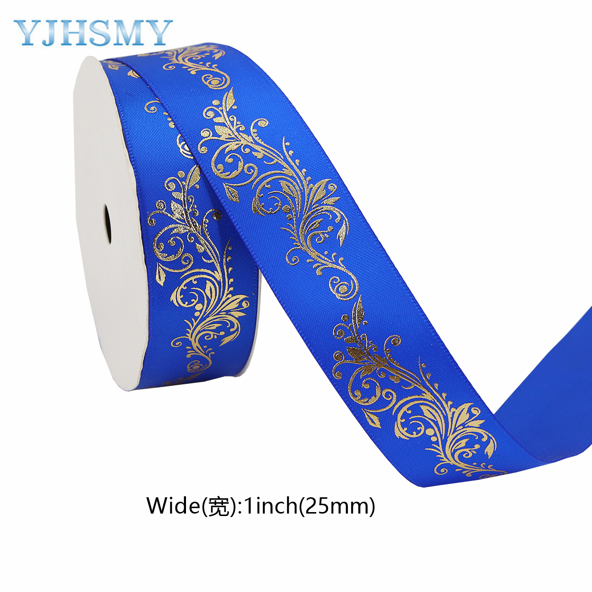 1 Inch Goudfolie Satijnen Lint Gedrukt Bloem Voor Diy Craft Cadeaupapier Bruiloft Verjaardag Party Decoratie 5 Yards: Gun Metal / M