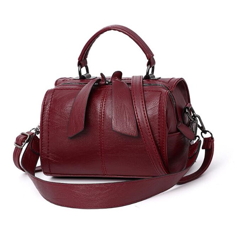 Women Leather Crossbody Bag Small Messenger bags Lady Cute Handbags Girls Shoulder Bag bolsas Sac A Epaule Black Brown: Burgundy