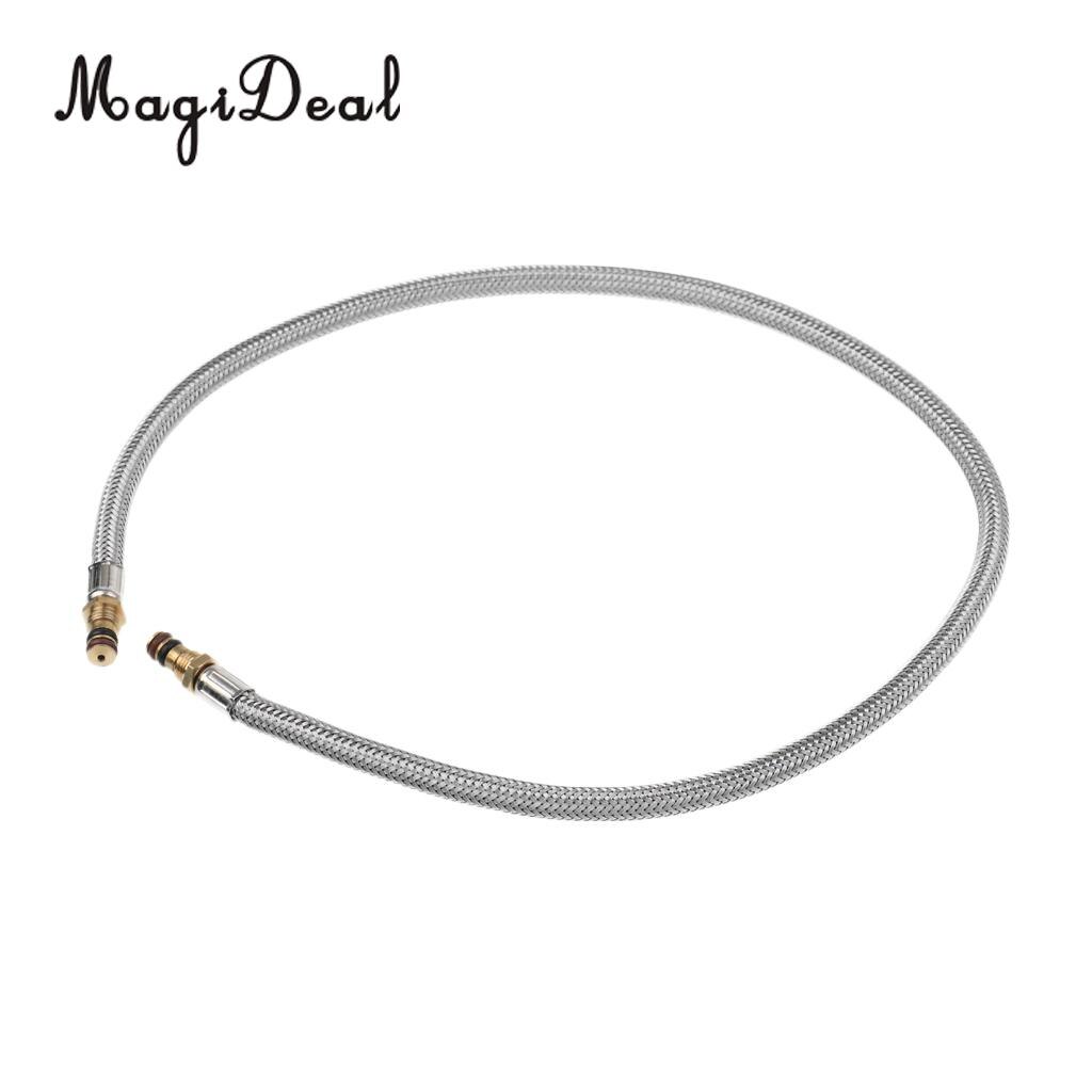 MagiDeal 30cm/50cm Durable Stainless Steel Gas Tank Head Adapter Hose Connector Regulator for Outdoor Camping Picnic BBQ Stove
