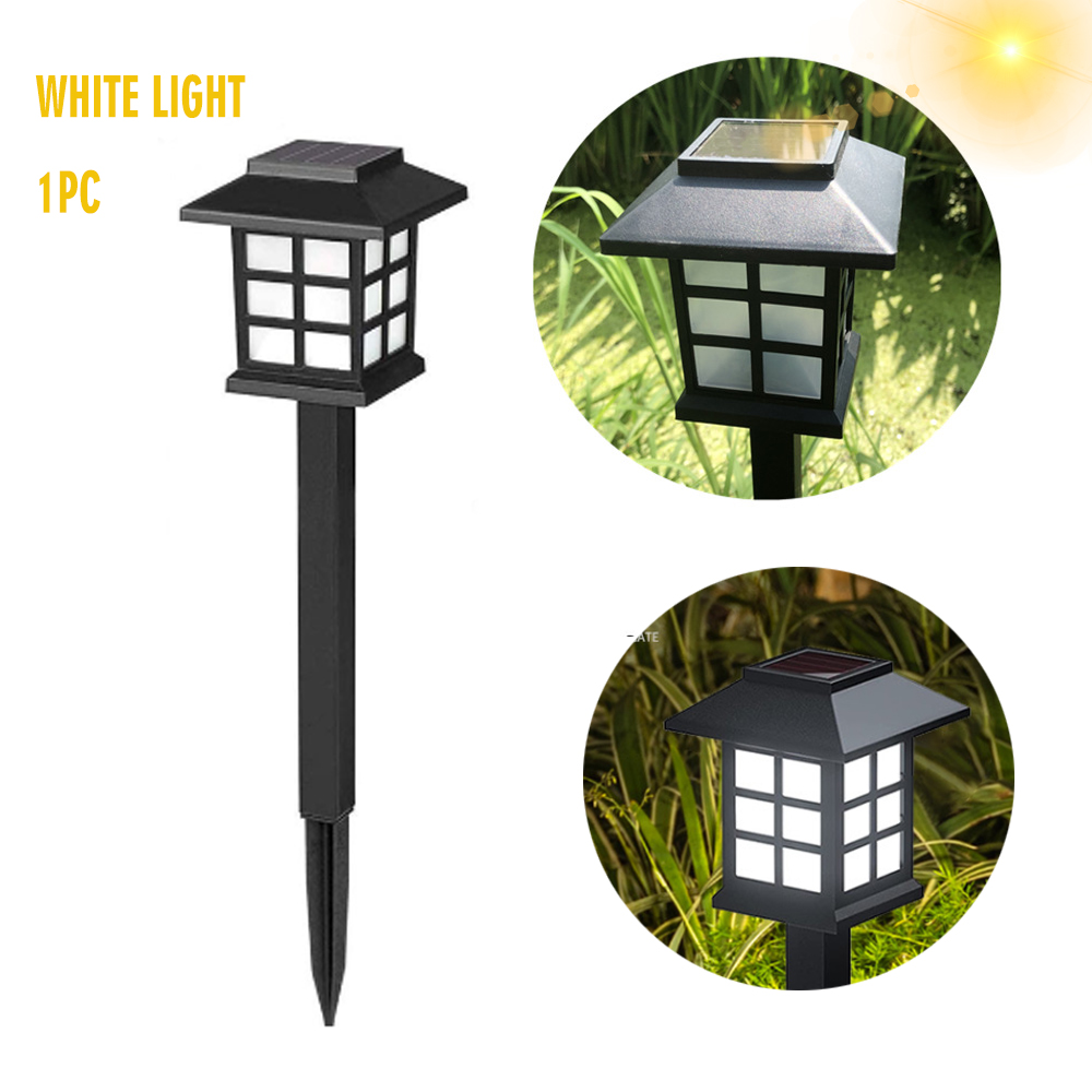 Luces solares para césped al aire libre, lámpara Retro en forma de casa, impermeable, decoración de patio y jardín, lámpara de noche insertada, luces de palacio pequeñas: orange