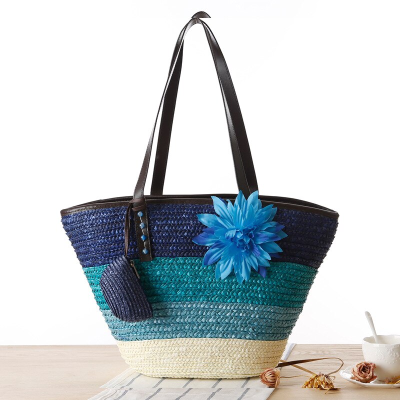 Youse tessuti delle Donne del sacchetto delle Donne della borsa singolo sacchetto di Spalla Alla Moda e Versatile piccola Borsa Messenger fresco borsa Da Spiaggia: Blu profondo