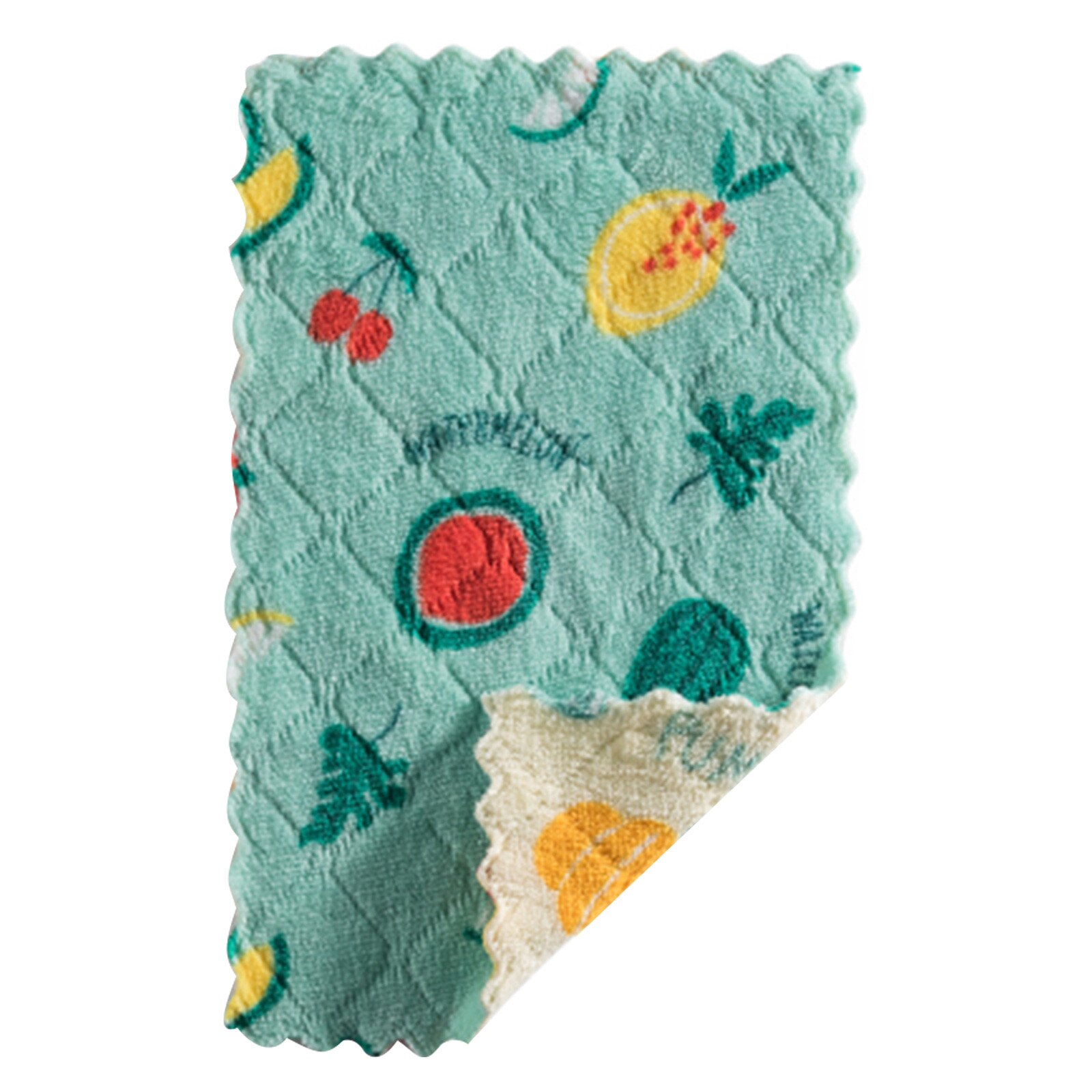 Chiffon de nettoyage multi-usages, chiffon imprimé Double face, dessin animé, serviette à vaisselle, molleton de corail, élimine les taches, outils de nettoyage de cuisine: A