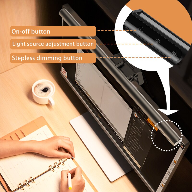 Baseus Traploos Dimmen Eye-Care Led Bureaulamp Voor Computer Pc Monitor Screen Bar Opknoping Licht Led Leeslamp Usb powered Lamp