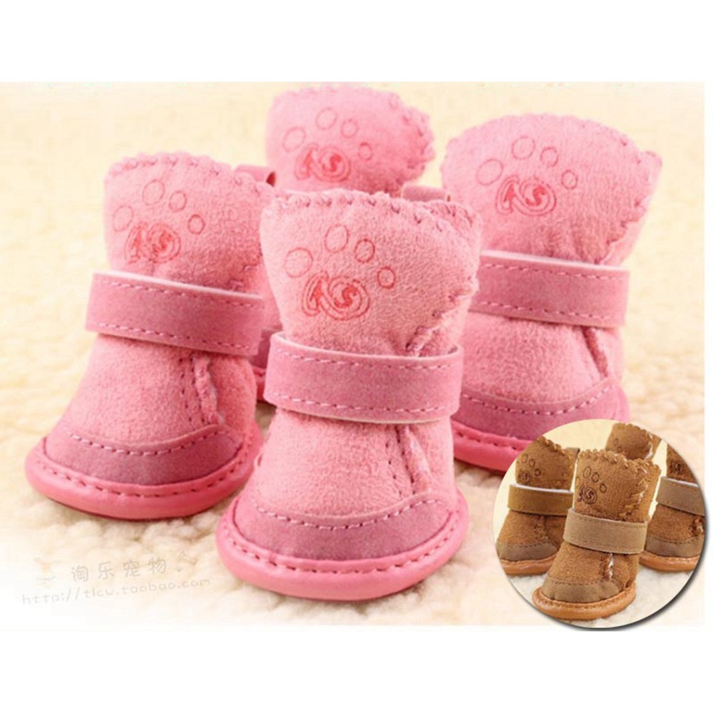 S-XXL Winter Warm Schoenen voor Honden 4 stks/set Leuke Hond Laarzen Sneeuw Wandelschoenen Katoen Blend Puppy Sneakers Dierbenodigdheden