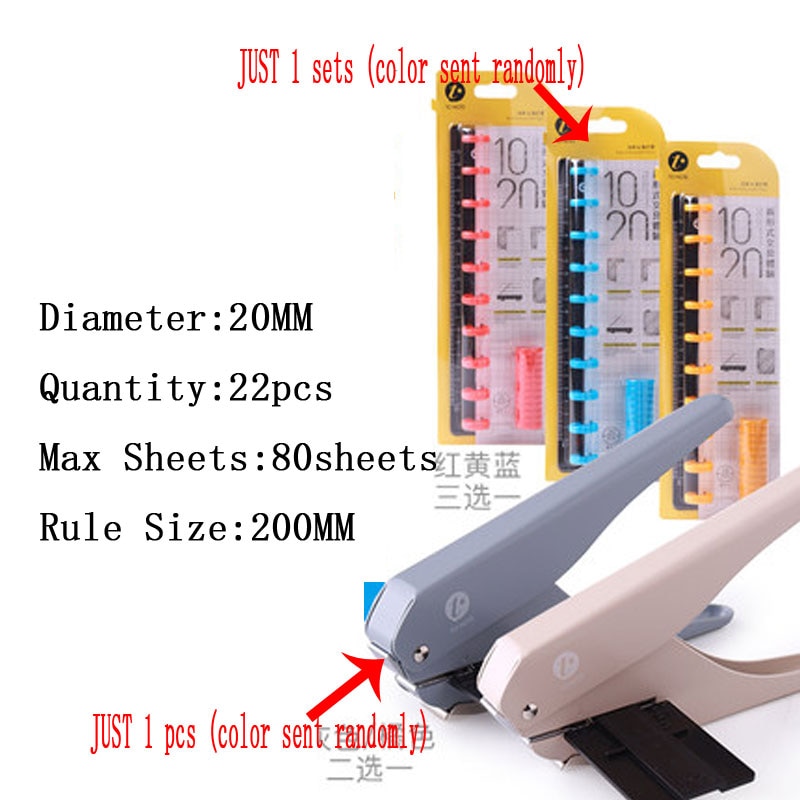 T Mushroom Hole Disc Binding Loose-Leaf Puncher Adjustable 12-Hole Punch Disc Bound Notebook Crafts and Scrapbooking Punchers