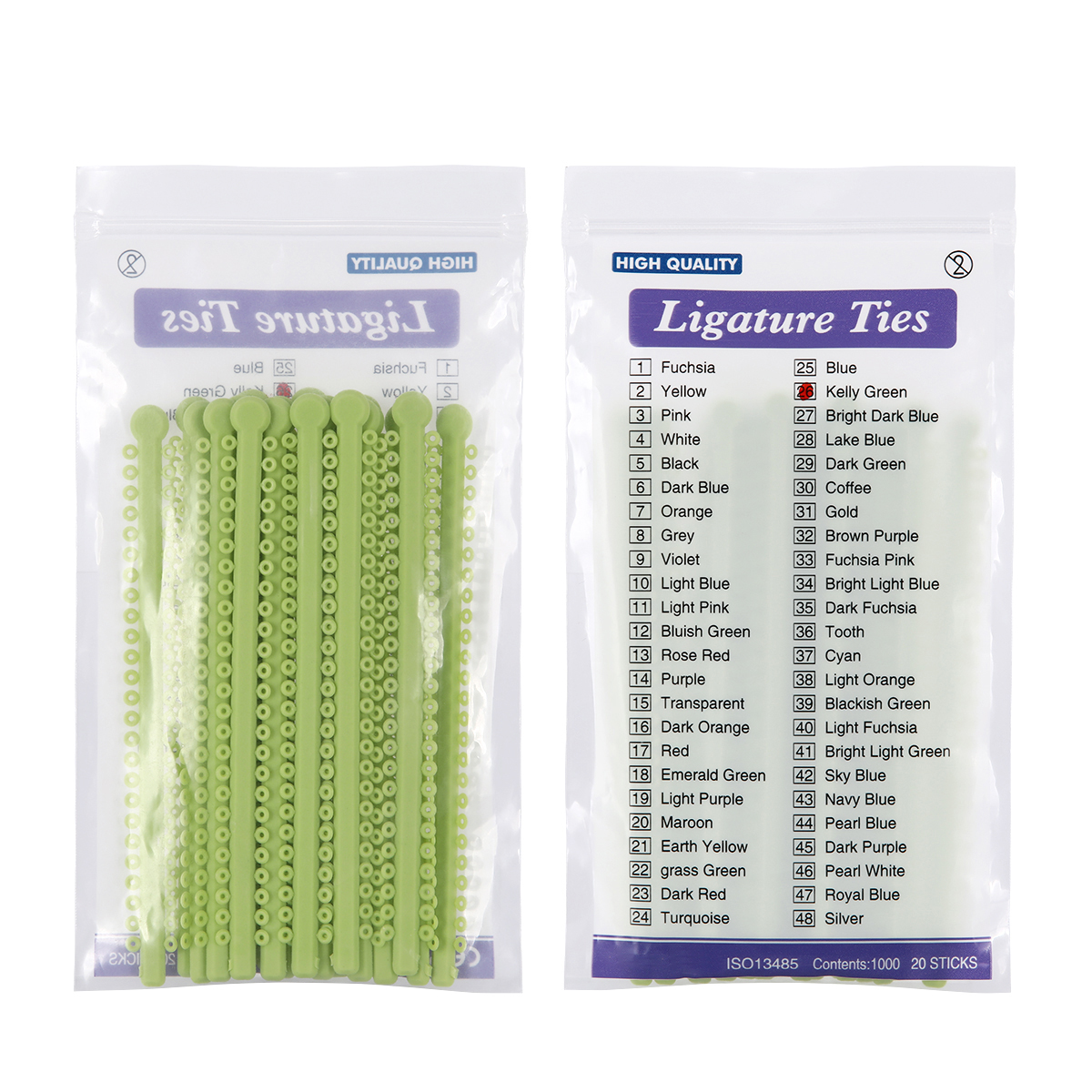 1000 unids/pack AZDENT Dental ortodoncia ligadura elástica bandas ligadura anillo 23 colores suministros de odontología: Rosa claro