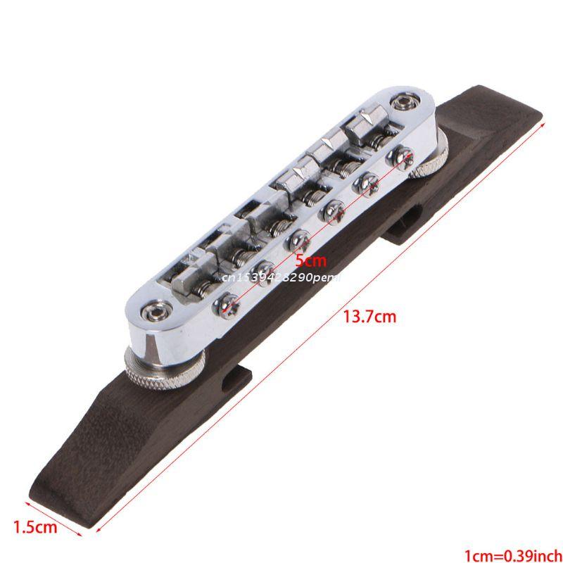 Verstellbare Gitarrenbrücke Aus Rosenholz & Zink – Rollensattel Für Jazz-Gitarren (SG/LP Type)