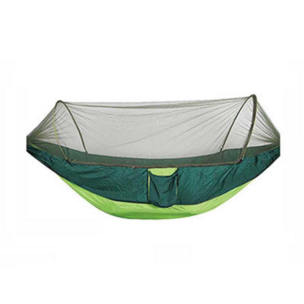 Hamac de Camping avec moustiquaire Pop-Up, lit-balançoire d&#39;extérieur Portable, Parachute,: green