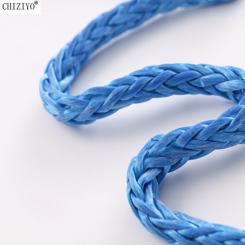 15m 5mm/6mm Rescue Tow Rope Towing Winch Cable Rope String Line Synthetic Fiber 5500lbs/7700lbs for ATV UTV Car SUV