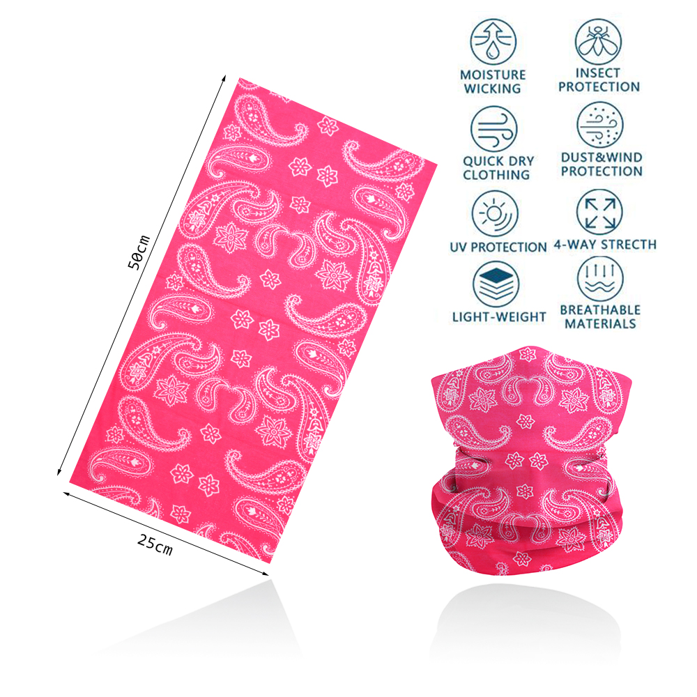 Pink Bandana Face Mask Hiking Bandanna Women Running Camping Yoga Headband Quickdry Neck Gaiter Seamless Tube Cycling Head Scarf