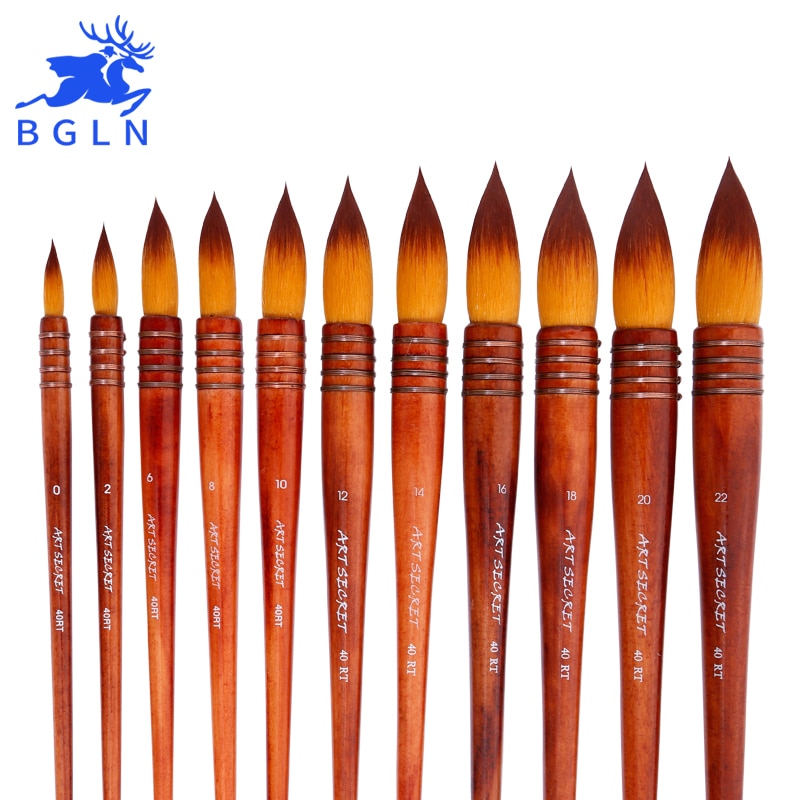 1 pièce Nylon cheveux aquarelle pinceau ancien rime Style acrylique peinture pinceau Art fournitures 40RT