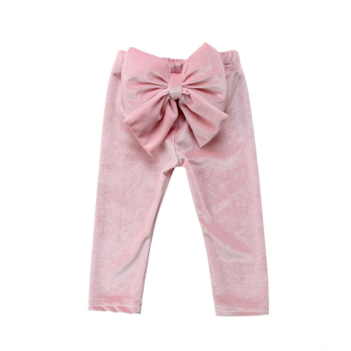 Pantalones de terciopelo de princesa para niños y niñas, pantalones de de boda con lazo grande, pantalones de Pleuche elástico suave, ropa: A / 6 meses